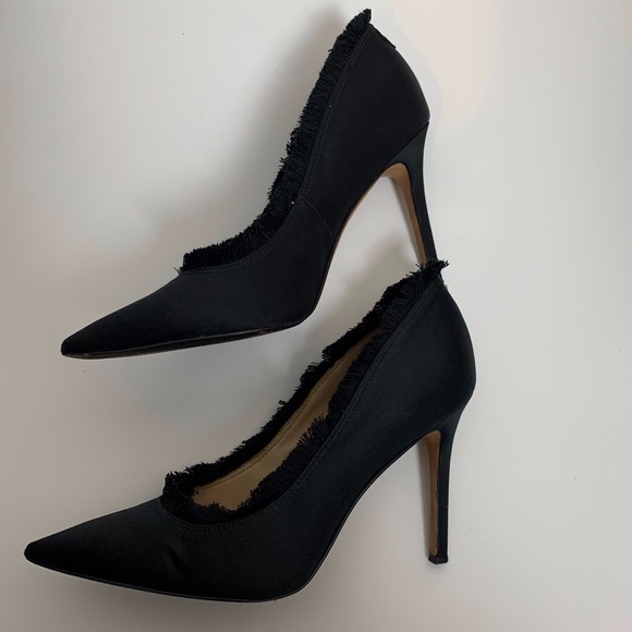 Sam Edelman Black Halan Frayed Pointed Toe Pump - Picture 5 of 13